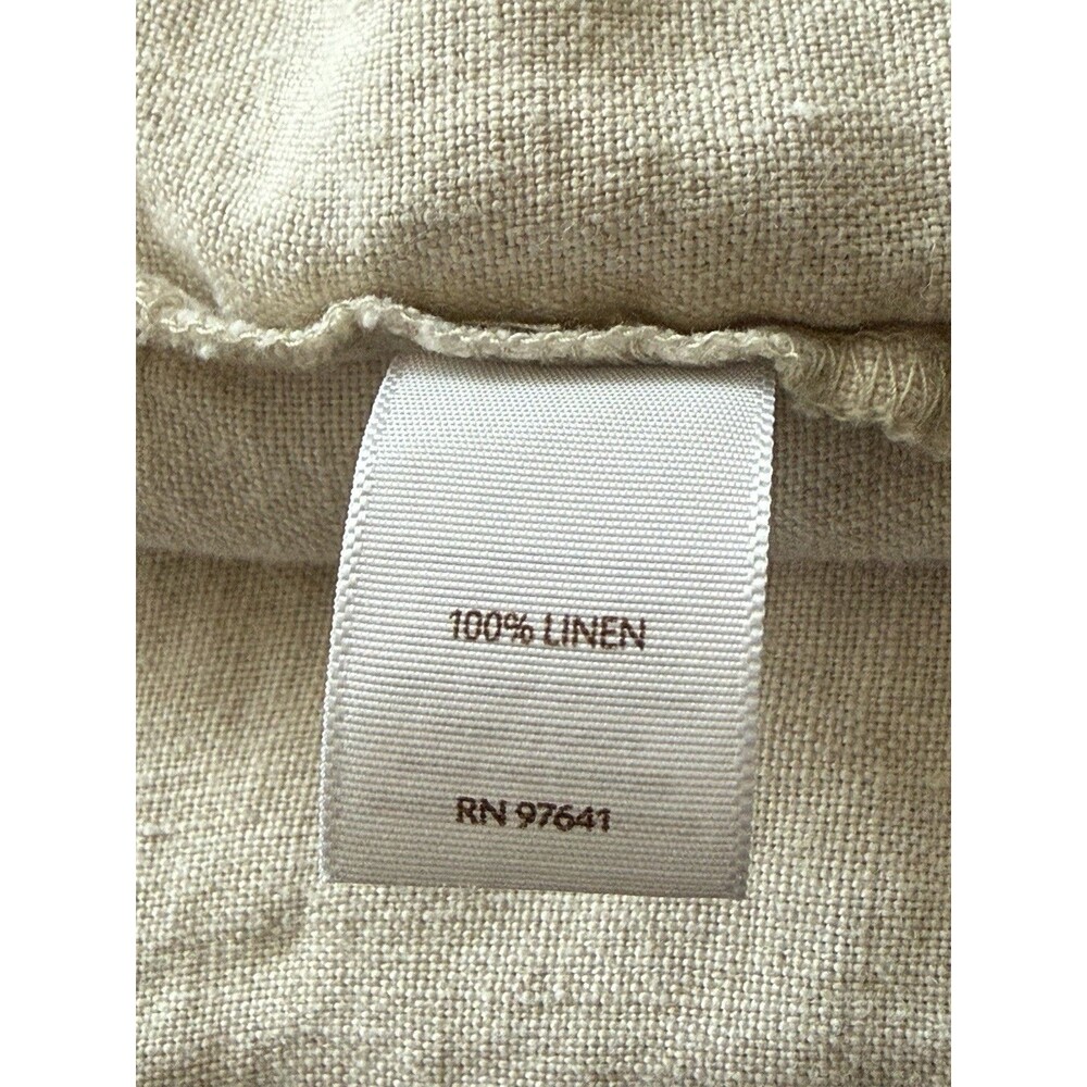 J Jill Pants SZ Medium Sand Dune All Linen Pull On Elastic Waist Wide Leg Casual - Picture 5 of 8